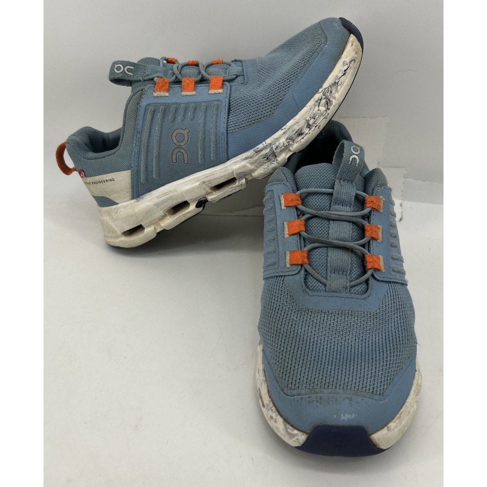 On Cloud Swift Kids Comfort Sneakers Blue With Orange Youth Size 2.5